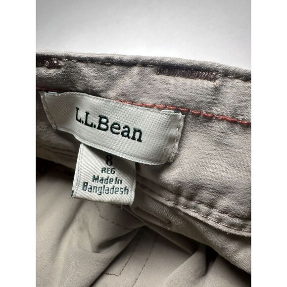 LL Bean Pants Womens 8 Reg‎ Tan Nylon Tapered Leg Outdoors Slacks - Picture 8 of 11